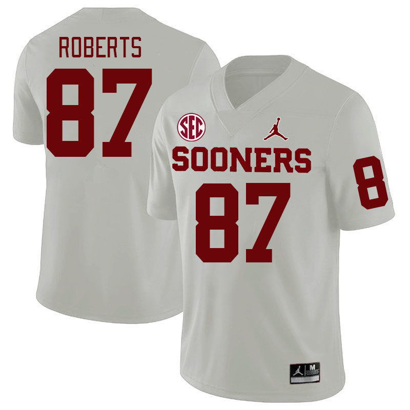 Men #87 Jake Roberts Oklahoma Sooners 2024 SEC Conference College Football Jerseys-White